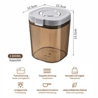 Recipient ermetic pentru cafea boabe Brizuf cu capac, 1,3 L – Cutie de depozitare pentru ceai, nuci, cacao, recipient pentru păstrarea prospețimii cafelei, maro, cadou pentru iubitorii de cafea 2