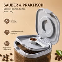 Recipient ermetic pentru cafea boabe Brizuf cu capac, 1,3 L – Cutie de depozitare pentru ceai, nuci, cacao, recipient pentru păstrarea prospețimii cafelei, maro, cadou pentru iubitorii de cafea 4
