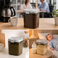 Recipient ermetic pentru cafea boabe Brizuf cu capac, 1,3 L – Cutie de depozitare pentru ceai, nuci, cacao, recipient pentru păstrarea prospețimii cafelei, maro, cadou pentru iubitorii de cafea 7