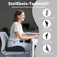 BRO Extra veľký ortopedický sedací vankúš s chladivým poťahom Ice Silk, ergonomický vankúš z pamäťovej peny na odľahčenie kostrče na kancelársku stoličku, do auta a 7