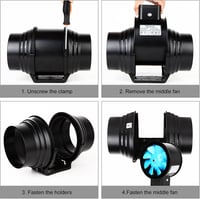 Brogachy 100 mm Állítható Csőventilátor 215/185 m³/h - Vízálló Elszívó Ventilátor Pincéhez, Garázshoz, Fürdőszobához, Növénysátorhoz, Kétfokatú 5