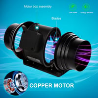 Brogachy 100 mm Állítható Csőventilátor 215/185 m³/h - Vízálló Elszívó Ventilátor Pincéhez, Garázshoz, Fürdőszobához, Növénysátorhoz, Kétfokatú 4