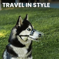 BRONZEDOG Állítható Kosár Szájkosár Kutyáknak - Rozsdamentes Acél, Bőrpánttal, Lélegző, Ivást Engedő, Harapásgátló - Husky, Doberman Méretű  - Stainless steel 6