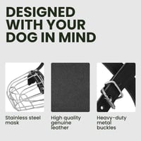 BronzeDog Fém Kutyaszájkosár Amstaff Állítható Bőr Szíjakkal Nagy Kutyáknak 4