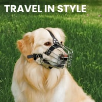 BRONZEDOG Fém Kutyaszájkosár Bőr Pántokkal - Állítható Drótszájkosár Belga Juhászkutyáknak és Golden Retrievereknek - Közepes Méret, Acél 6