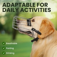 BRONZEDOG Fém Kutyaszájkosár Bőr Pántokkal - Állítható Drótszájkosár Belga Juhászkutyáknak és Golden Retrievereknek - Közepes Méret, Acél 4