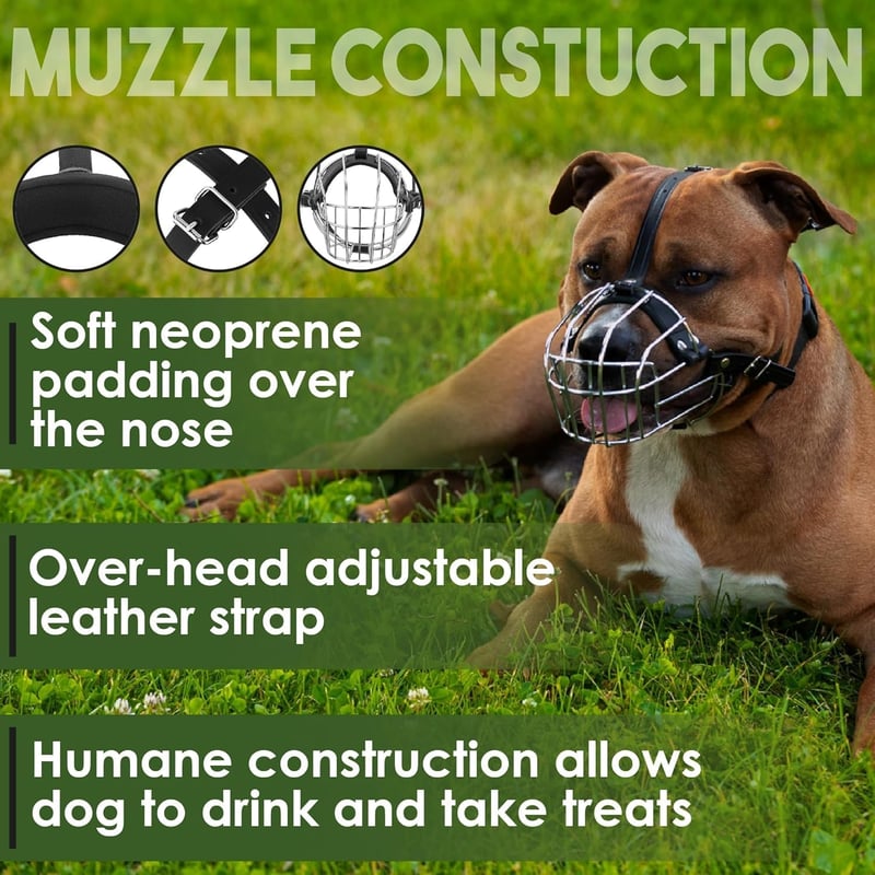BRONZEDOG Kutyaszájkosár Fém Közepes-Nagy Kutyáknak Pitbull Amstaff 4-es Méret