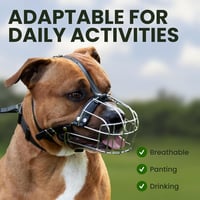 BRONZEDOG Pitbull Szájkosár Fém Maszk Amstaff Állítható Bőr Szíjjal Nagyobb Kutyáknak Fekete 5