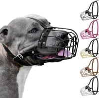 BRONZEDOG Pitbull Szájkosár Fém Maszk Amstaff Állítható Bőr Szíjjal Nagyobb Kutyáknak Fekete 1