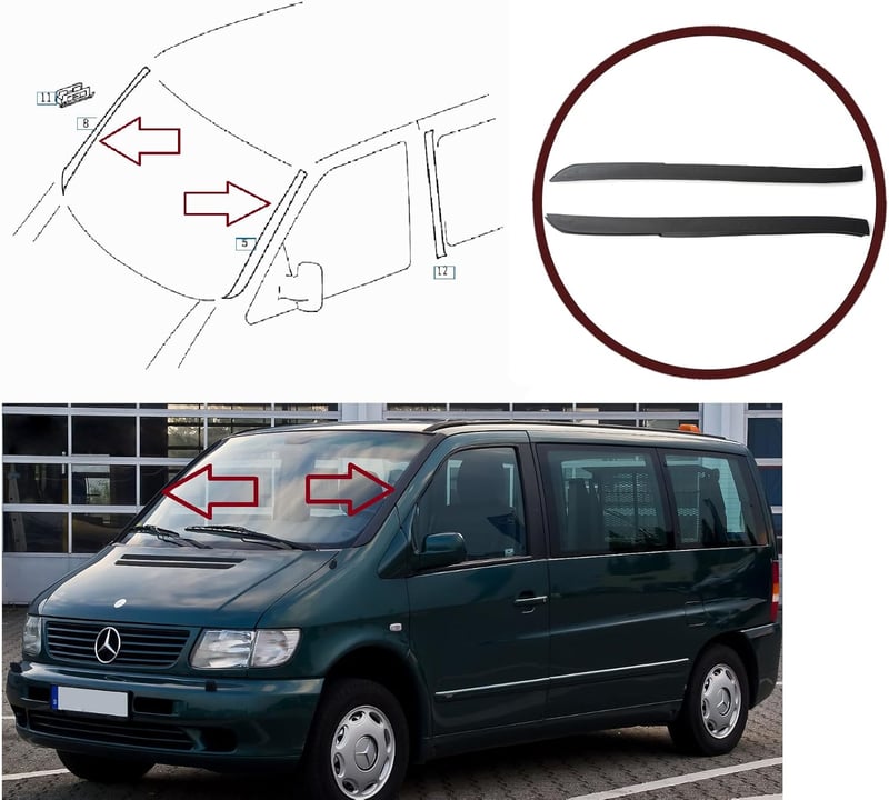 Bross Auto Parts Mercedes Vito W638 szélvédő díszléc bal jobb oldali párna borítás