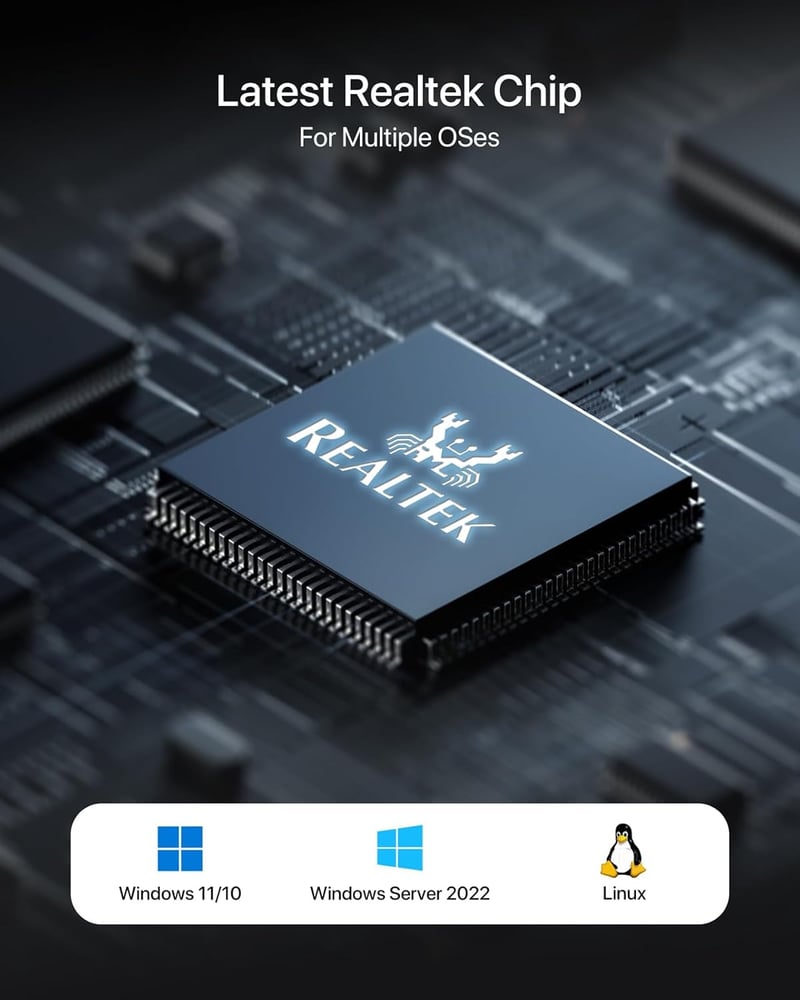 BrosTrend 5GB Hálózati Kártya PCIe - 5Gbps Ethernet Adapter Alacsony Profilú Kivitelben, Windows 11/10/Server 2022 Kompatibilis, Gyors Adatá