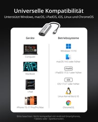 BrosTrend 5Gbps USB-C Ethernet Adapter, Alumínium Type-C RJ45 Hálózati Adapter, Plug & Play, Windows MacOS, MacBook iPad Thunderbolt 5/4/3 kompatibilis 4