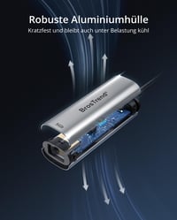 BrosTrend 5Gbps USB-C Ethernet Adapter, Alumínium Type-C RJ45 Hálózati Adapter, Plug & Play, Windows MacOS, MacBook iPad Thunderbolt 5/4/3 kompatibilis 5