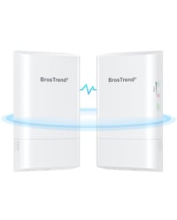 BrosTrend 5GHz 867Mbit/s Vanjski WiFi Most, WLAN Bridge Dometa 1 KM, IP65 Vodootporna Usmjerena Antena, s Pasivnim PoE Adapterom, PTP/PTMP 1