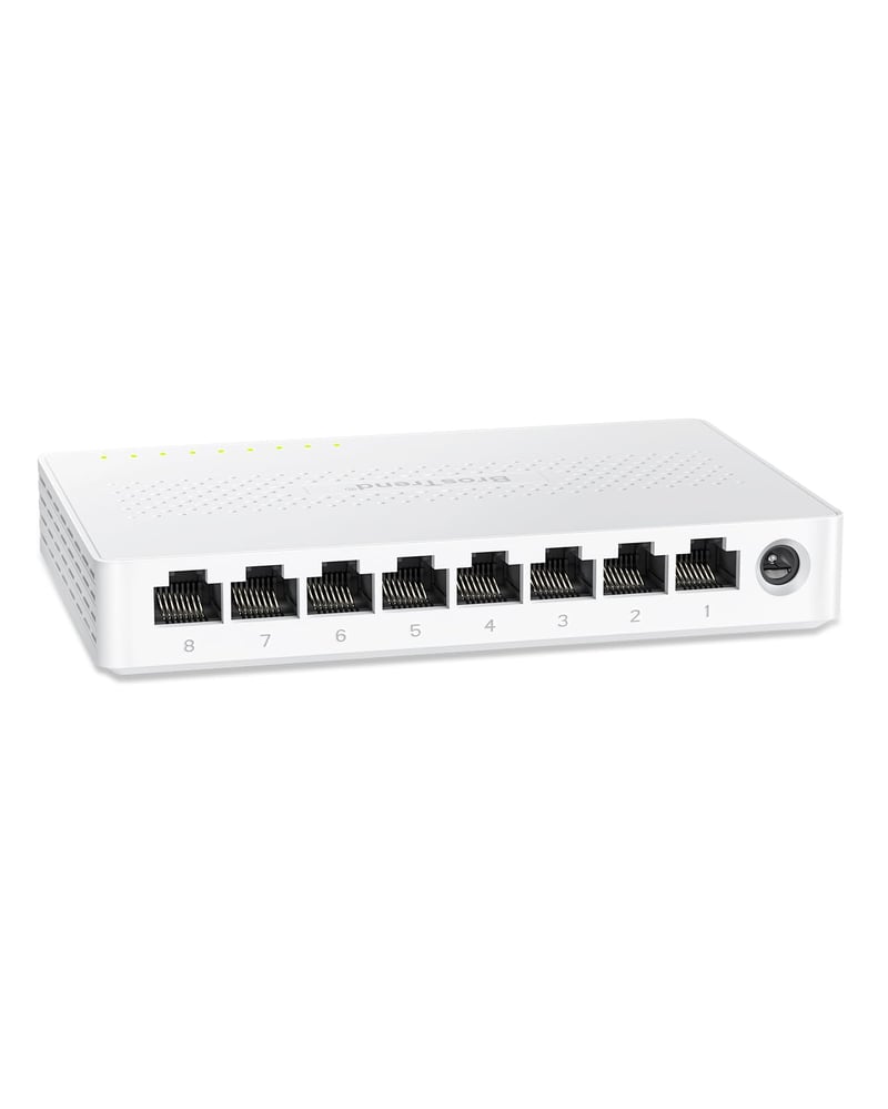 BrosTrend 8-portový 2,5-gigabitový ethernetový sieťový switch, stolný/nástenný LAN rozbočovač