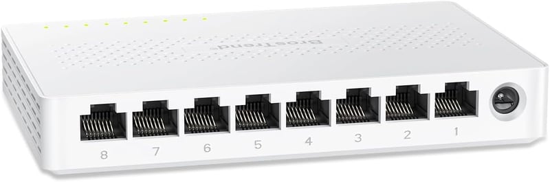 BrosTrend 8 portos 2.5 Gigabit Ethernet hálózati switch, asztali/fali szerelésű LAN elosztó