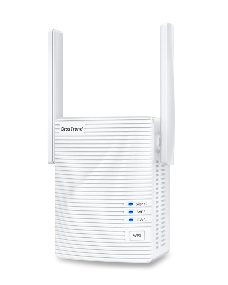 WiFi zosilňovač signálu BrosTrend AC1200, 1200 Mbit/s, s LAN portom a WPS