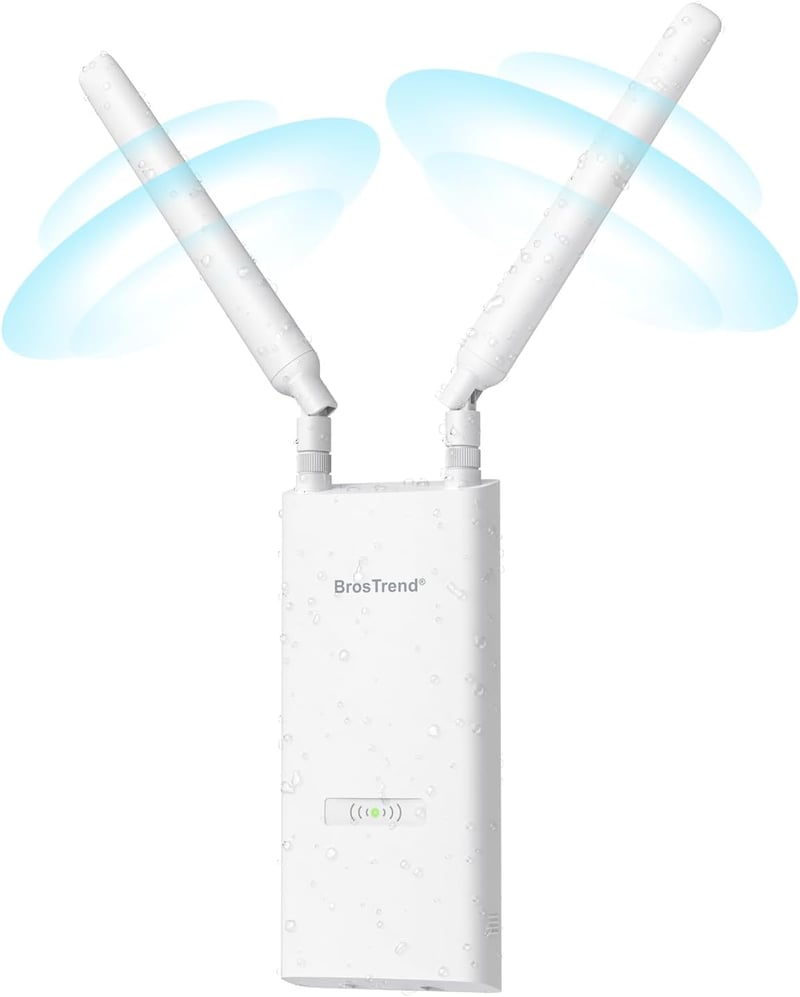 BrosTrend AC1200 kültéri WiFi jelerősítő, IP65, Dual Band 5GHz+2.4GHz, PoE, Gigabit port