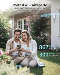 BrosTrend AC1200 kültéri WiFi jelerősítő, IP65, Dual Band 5GHz+2.4GHz, PoE, Gigabit port 3
