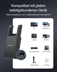 BrosTrend AC1200 WiFi–Ethernet adapter gigabit RJ45 porttal, kétsávos, univerzális 4