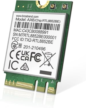 BrosTrend AX1800 M.2 WiFi 6 hálózati kártya Bluetooth 5.2, Windows 10/11