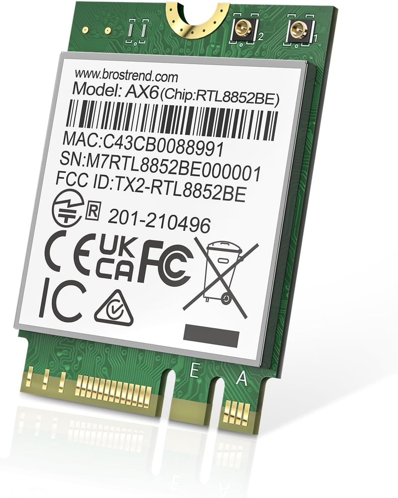 BrosTrend AX1800 WiFi 6 M.2 WLAN kártya Bluetooth 5.2 Windows 10/11