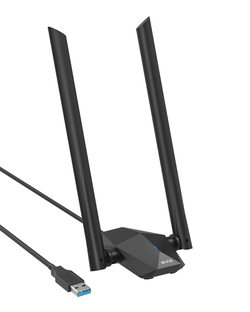 BrosTrend AX1800 WiFi 6 USB adapter - 1800 Mbps, dvopojasni (5GHz+2.4GHz), kompatibilan s Linuxom i Windowsom, podrška za Raspberry Pi, veliki domet