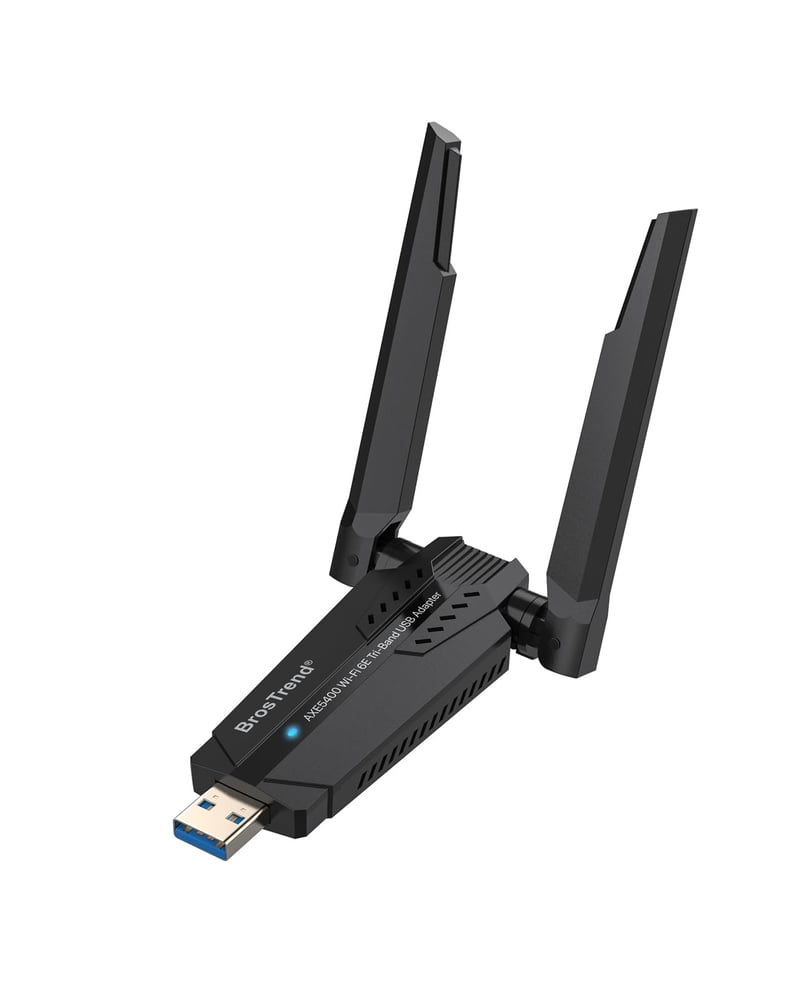 BrosTrend AXE5400 WiFi 6E USB WLAN Adapter Linuxhoz – Tri-Band 6GHz/5GHz/2.4GHz, Nagy Hatótávolság, Ubuntu, Mint, Debian, Raspberry Pi OS Kompatibilis