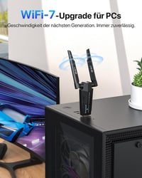 BrosTrend BE6500 WiFi 7 USB adapter PC-hez, háromcsatornás 6/5/2,4 GHz, nagy hatótávolságú, alacsony késleltetésű, játékhoz és 4K streamingh 2