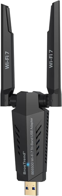BrosTrend BE6500 WiFi 7 USB adapter PC-hez, háromcsatornás 6/5/2,4 GHz, nagy hatótávolságú, alacsony késleltetésű, játékhoz és 4K streamingh 1