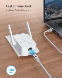 BrosTrend N300 WiFi-Ethernet Adapter - 300 Mbit/s WLAN-LAN Átalakító 2 Antennával, TV, Nyomtató, PC, Xbox, IP Kamera Csatlakoztatásához 3