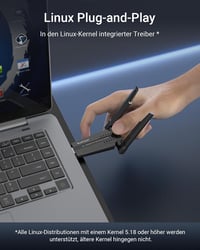 BrosTrend WiFi 6E AXE3000 USB WLAN adapter – tri-band, Linux Plug & Play (Kernel 5.18+) 2