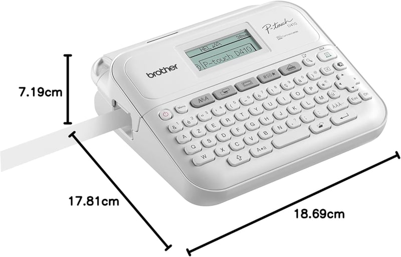 Brother P-Touch PT-D410 Irodai Címkézőgép TZE Szalagokhoz 3,5-18mm