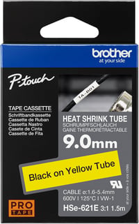 Brother Pro HSe-621E Hőzsugorodó Cső Sárga-Fekete Szalag 1