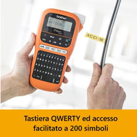Prenosný štítkovač Brother PT-E110 – pre pásky TZe 3,5–12 mm, na označovanie káblov, oranžový 6