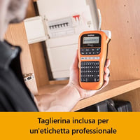 Prenosný štítkovač Brother PT-E110 – pre pásky TZe 3,5–12 mm, na označovanie káblov, oranžový 8