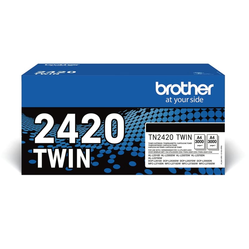 Originálny čierny toner Brother TN2420TWIN, dvojité balenie (2 ks) – cca 6000 strán – MFCL2710DW, MFCL2730DW, MFCL2750DW, DCPL2510D, HLL2310D, HLL2