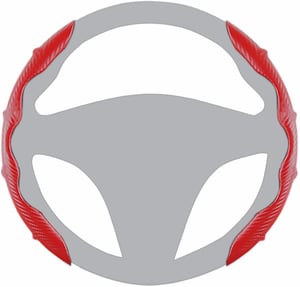 BROVACS SWT2020RD szénszálas kormánykerék-huzat, piros - 35,5-40,6 cm