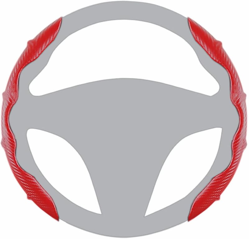 BROVACS Szénszálas Kormánykover Piros Univerzális 36-41cm Anti-slip PU Bőr
