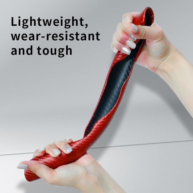BROVACS Szénszálas Kormánykover Piros Univerzális 36-41cm Anti-slip PU Bőr