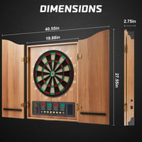Brovamo Elektronikus Darts Tábla Fa Szekrénnyel - Kerek Sisal Dartboard Készlet 12 Puha Hegyű Nyíllal és Beépített Eredményjelzővel 2