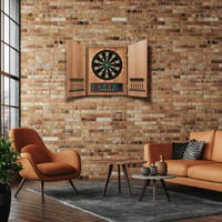 Brovamo Elektronikus Darts Tábla Fa Szekrénnyel - Kerek Sisal Dartboard Készlet 12 Puha Hegyű Nyíllal és Beépített Eredményjelzővel 3