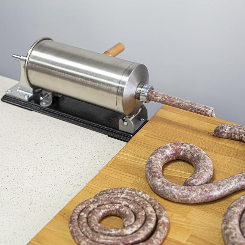 BROWIN 3 kg-os rozsdamentes kolbásztöltő gép kézi sausage filler - Stainlesssteel, Horizontal 3 kg