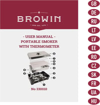 Browin Deluxe rozsdamentes erkélyfüstölő hőmérővel és füstölőfával 8