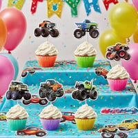 BRTNUP 24 db Cupcake Topper Hegyi Kerékpár Születésnapi Tortadísz 4