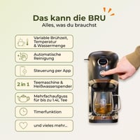 Aparat de ceai BRU, pentru ceai vrac, plante și pliculețe, fără capsule, cu autocurățare, alb/crom 5
