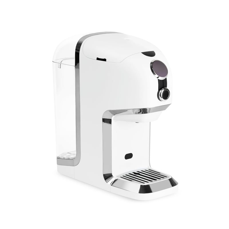 Aparat de ceai BRU, pentru ceai vrac, plante și pliculețe, fără capsule, cu autocurățare, alb/crom