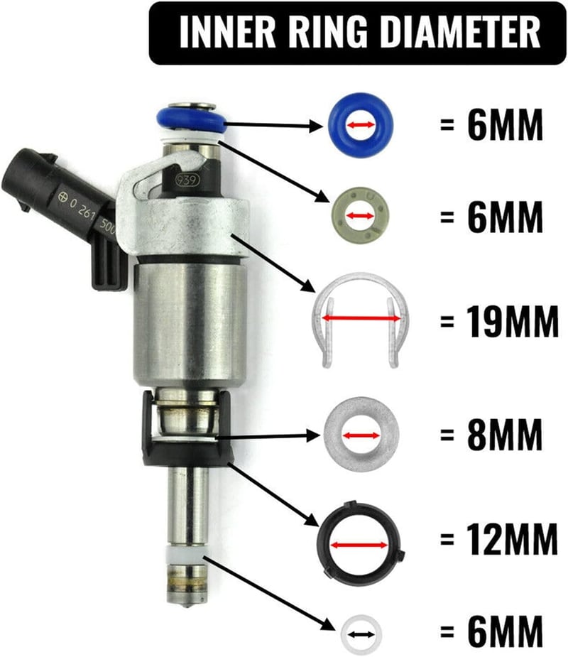 Bruafsir Golf A3 S3 A4 Injector O-ring Javítókészlet Tűszelep 10mm
