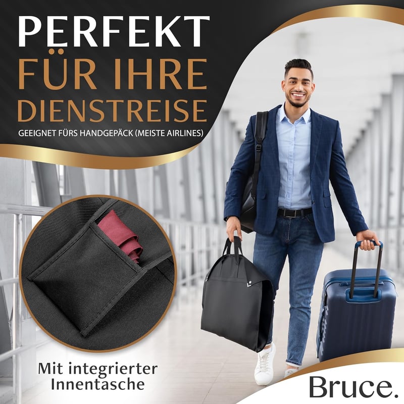 Bruce. Premium Ruhazsák 100x60cm Lélegző Öltöny és Ruha Tárolásához - 100 x 60 cm