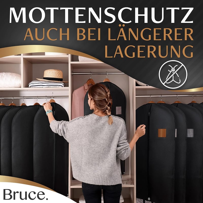 Bruce. Premium Ruhazsák 100x60cm Lélegző Öltöny és Ruha Tárolásához - 100 x 60 cm